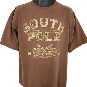 Southpole T Shirt Vintage Y2K Spell Out Streetwear Mens Size Large OVERSIZED